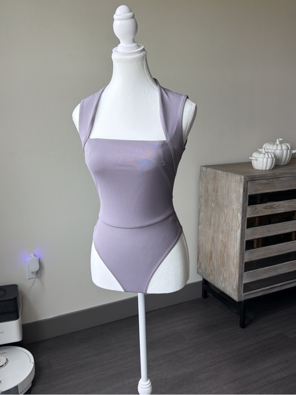 Forever 21 Lilac Square-Neck Bodysuit